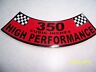 1- 350 Cubic Inches High Performance Air Cleaner Cover Sticker (new Vinyl)
