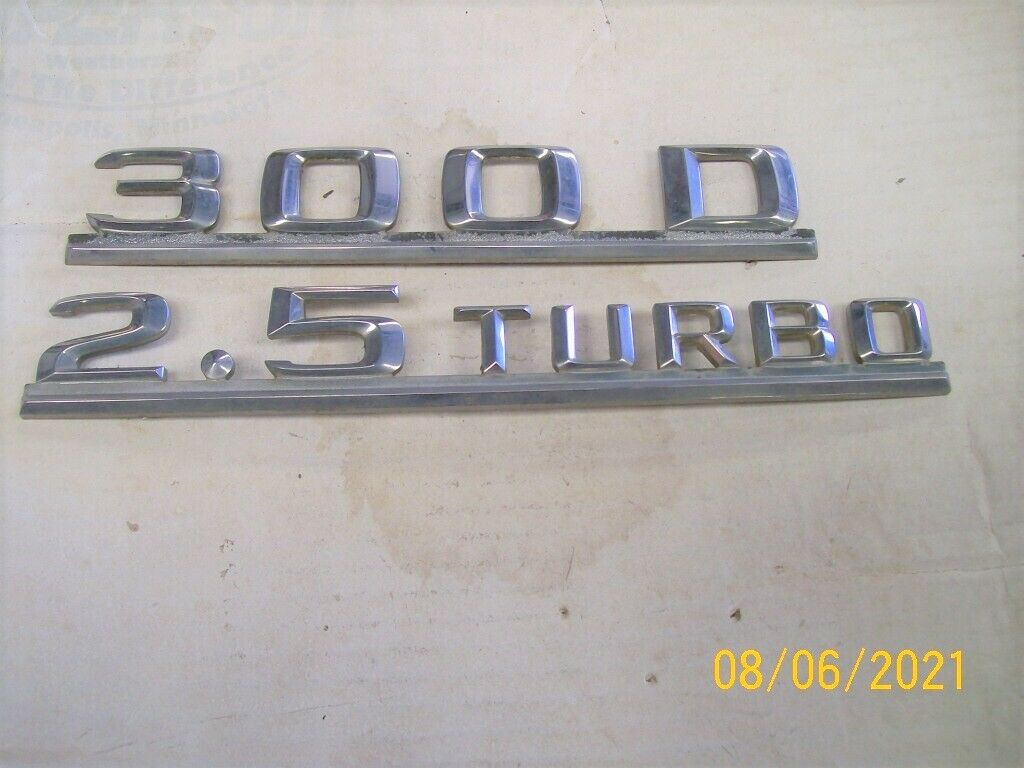 Mercedes 300 D 2.5 Turbo Trunk Script Ornament Emblem