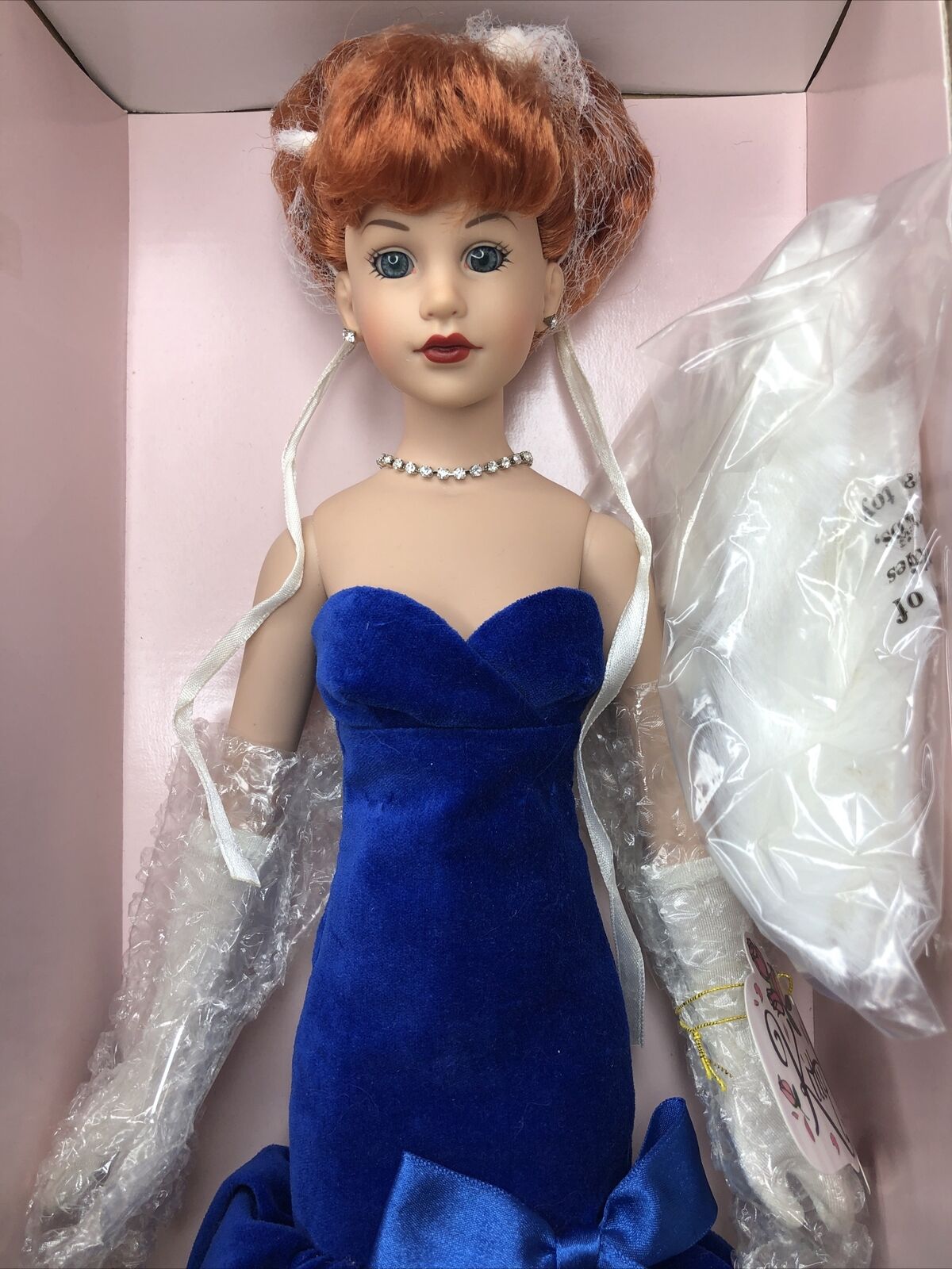 18” Tonner Kitty Collier Doll “sassy” Glamorous Redhead Blue Dress  Mib