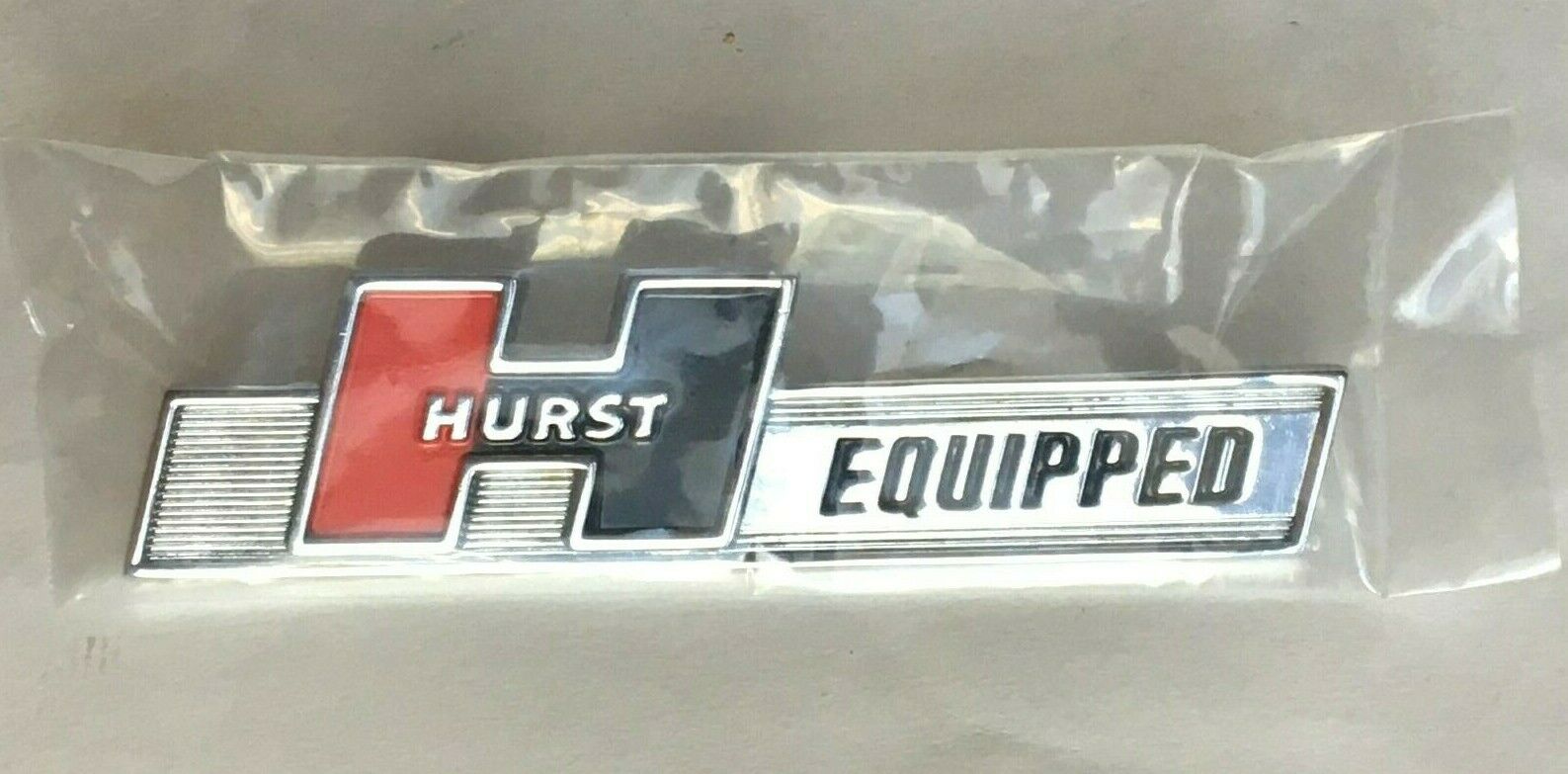 Hurst Equipped Emblem, Diecast Metal - 3 Prong Mount, 5" All Years Gm Cars New