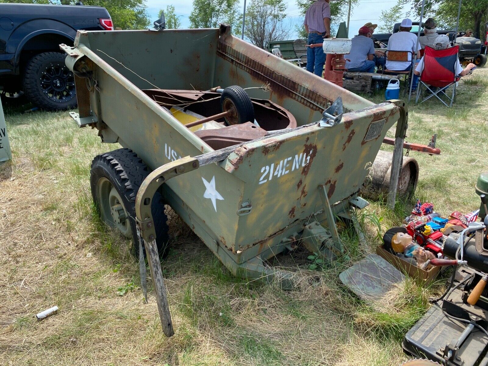 Wwii Us Army Jeep Airborne 1944 Converto Dump Trailer